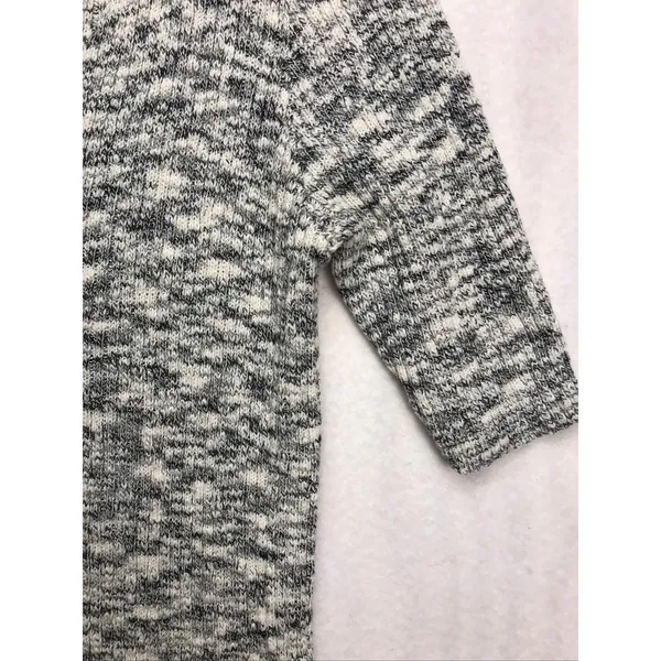 MOD REF Black White Marled Knit Short Sleeve V-Neck Cardigan‎ Sweater Small - Image 5