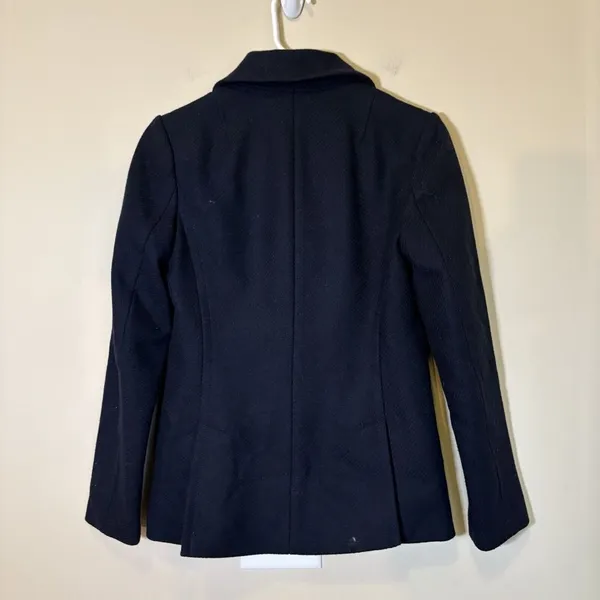 Banana Republic Women's‎ Double Breasted Navy Pea Coat With Gold Buttons XS - Image 7