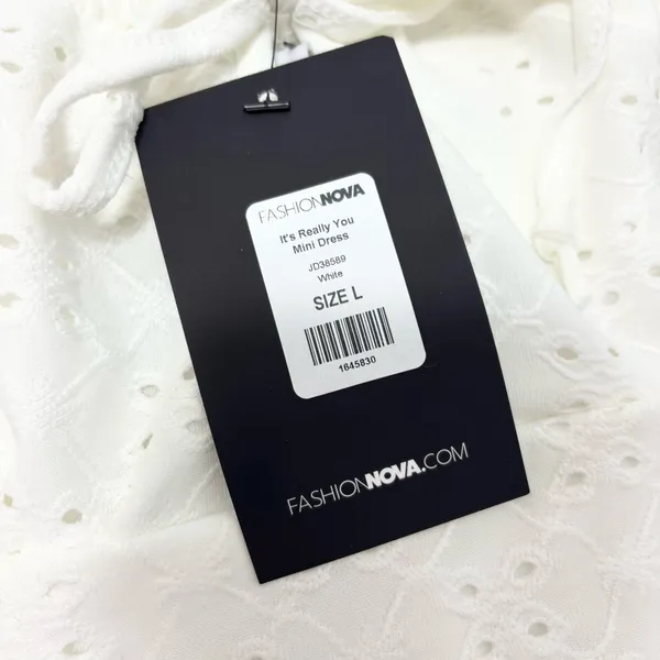 FASHIONOVA Chic Cream Spaghetti Strap White‎ Mini Dress Size L - Image 7