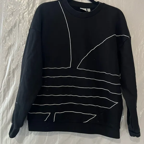 Adidas Black Trefoil Logo Sweatshirt Size Large - Image 3