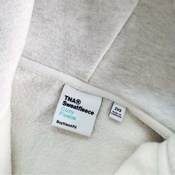 Aritzia TNA Sweatfleece Cozy Fleece Boyfriend Fit Top Zip Up Sweatshirt - Image 6