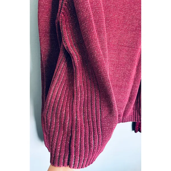 THE TERRITORY AHEAD 100% Cotton Sweater Burgundy Women's XL - Image 5