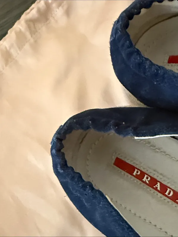 PRADA Navy Blue Suede Espadrille Platform Slip on Sneakers IT‎ 37 US 7 - Image 14