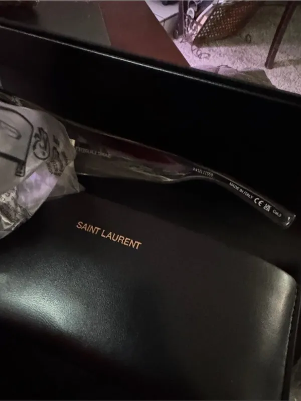 Saint Laurent Transparent/Clear Oval Sunglasses with Silver Lenses - Image 9