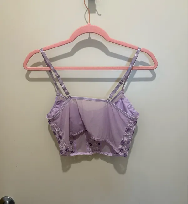 Lilac floral lace crop top Purple Size M - Image 6