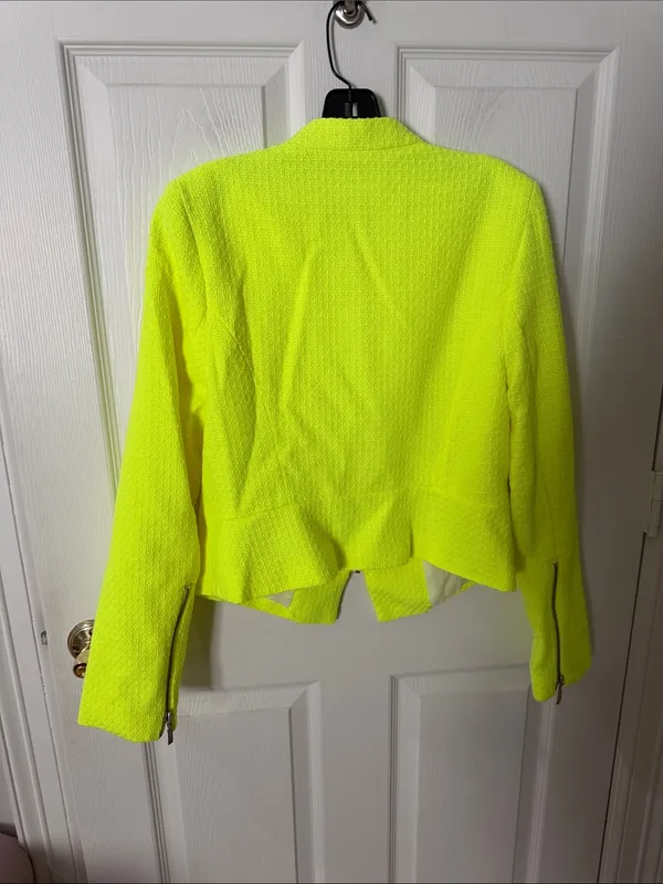 ANA Neon Yellow Textured Zip Jacket large - Image 4
