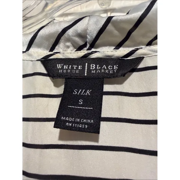 White House | Black Market 100% Silk Cowl Neckline Layering Striped Tank Blouse Size Small - Image 3