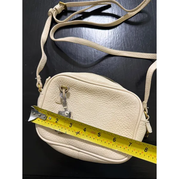 J.Crew Signet Camera‎ Bag Cream Crossbody Snakeskin Charm - Image 2