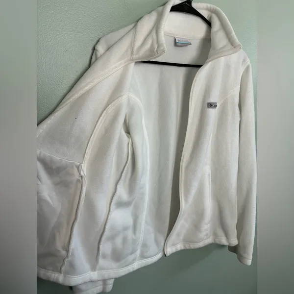 Columbia Women's Benton Springs White Winter Ski Full Zip Fleece Jacket Sz S - Image 5
