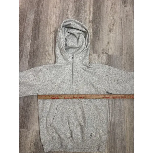 Tna Aritzia Heather Grey Quarter Zip Fleece Hoodie‎ Sweatshirt XS - Image 8