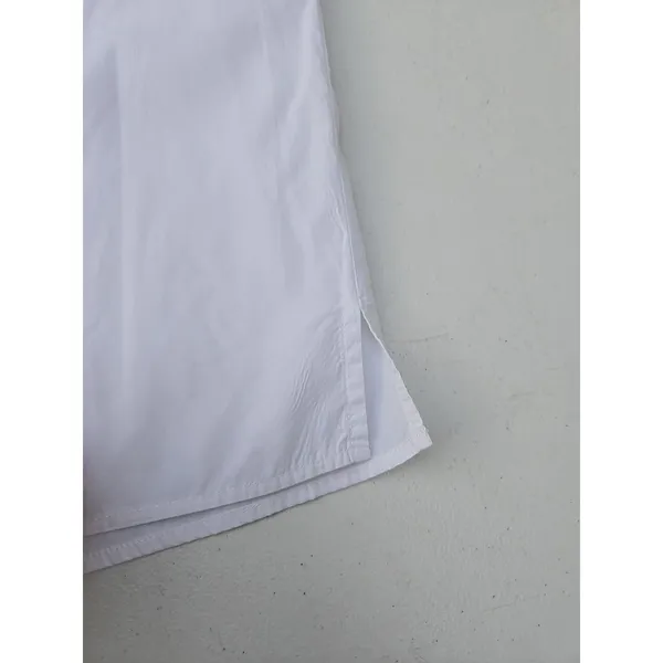 Hill House Home White Ruffle Collar Blouse XS Cotton Button Front Top - Image 9