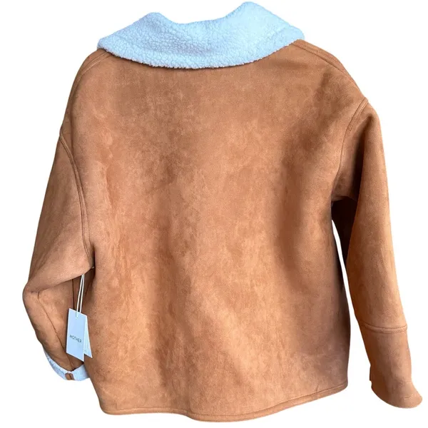 Mother The‎ Brrly Coat Wash Staying In Size Large Brown White Warm Coat Luxury - Image 3