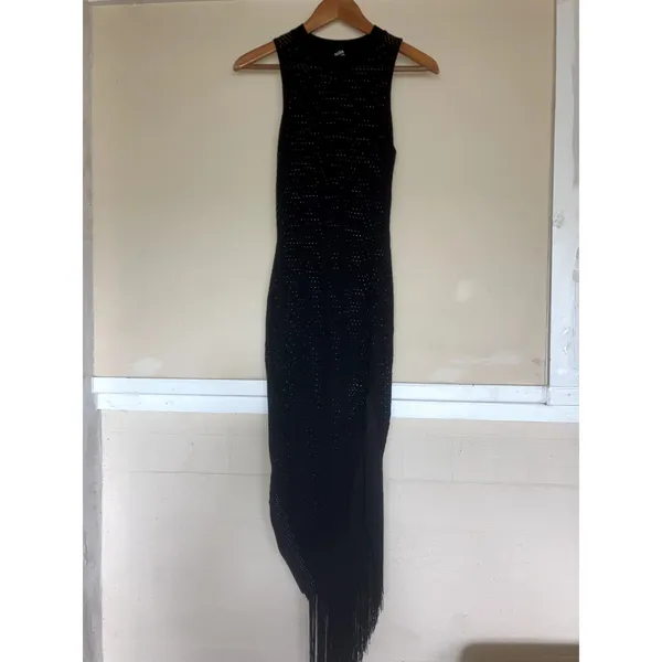 HERA COLLECTION Faye Fringe Midi Dress Black Size Medium M SEXY COCKTAIL PARTY - Image 3