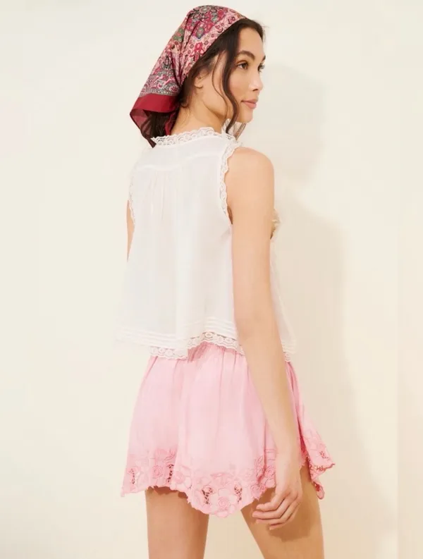 Free People “Bali Little Dreamer” Embroidered Satin Shorts —Small - Image 8