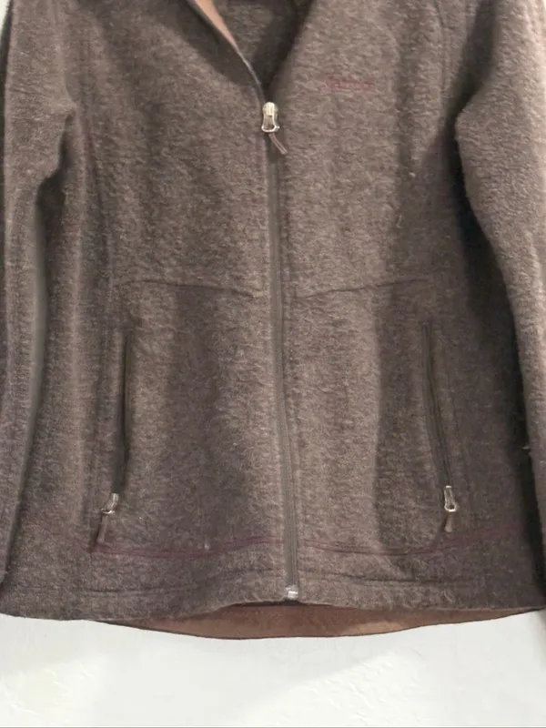 Marmot wool blend sweater jacket sz L warm cozy winter brown - Image 2