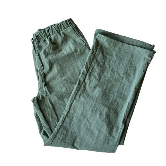 Le Lis Women’s M Baggy Cargo Pants Sage Green Pull‎ On Gorpcore Y2K Streetwear - Image 4