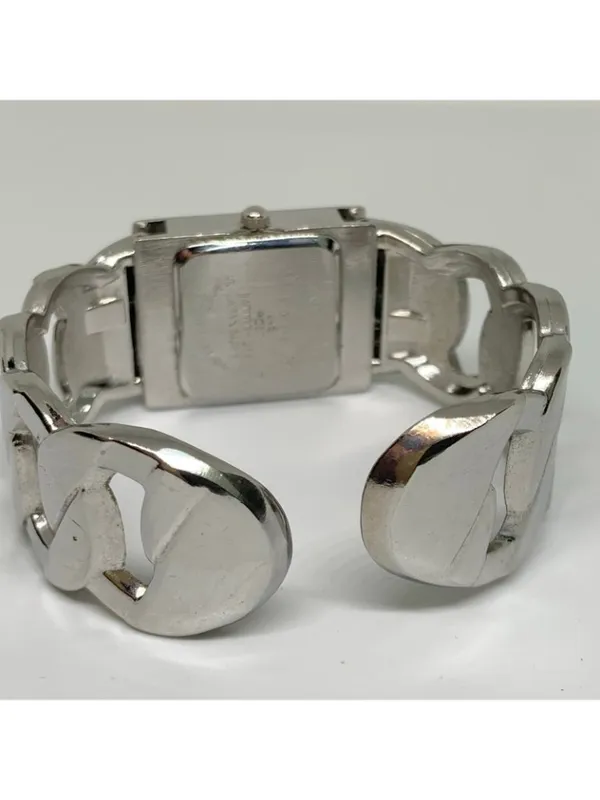 Studio silver tone women’s watch 24mm quartz cuff bracelet size 6.5” running - Image 5