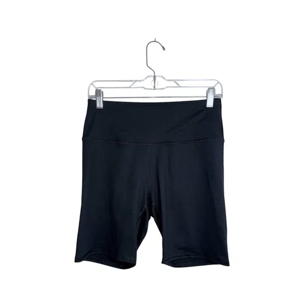Maurices High Rise Luxe Biker Shorts Solid Black 7” Athleisure - Image 2