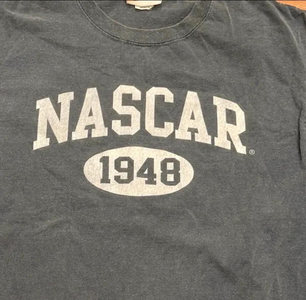 NASCAR Heathered Blue Graphic Tee Tshirt M Racing Cars Retro - Image 2