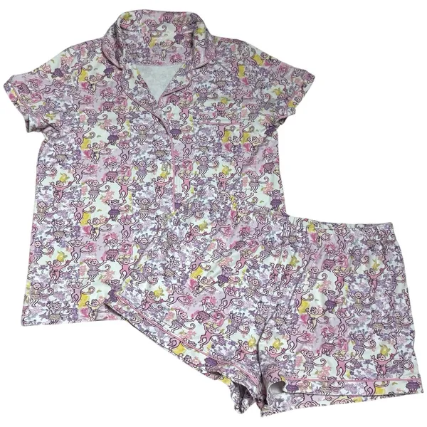 Roller Rabbit x LoveShackFancy Preppy Patchwork Polo Pajama‎ Set Dainty M - Image 2