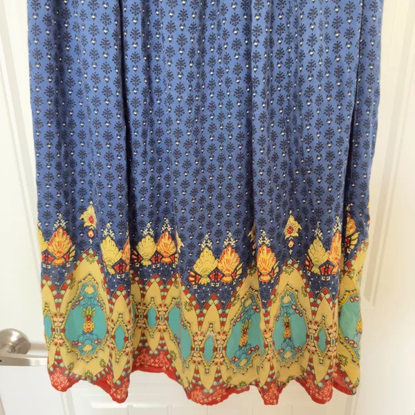 Gypsie Blue Large Boho Chic Whimsigoth Midi Skirt Lined Cottagecore Prairie - Image 6