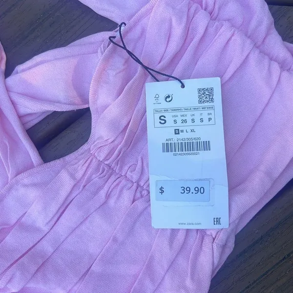 NWT ZARA PINK CRISS COP TOP‎ - Image 4