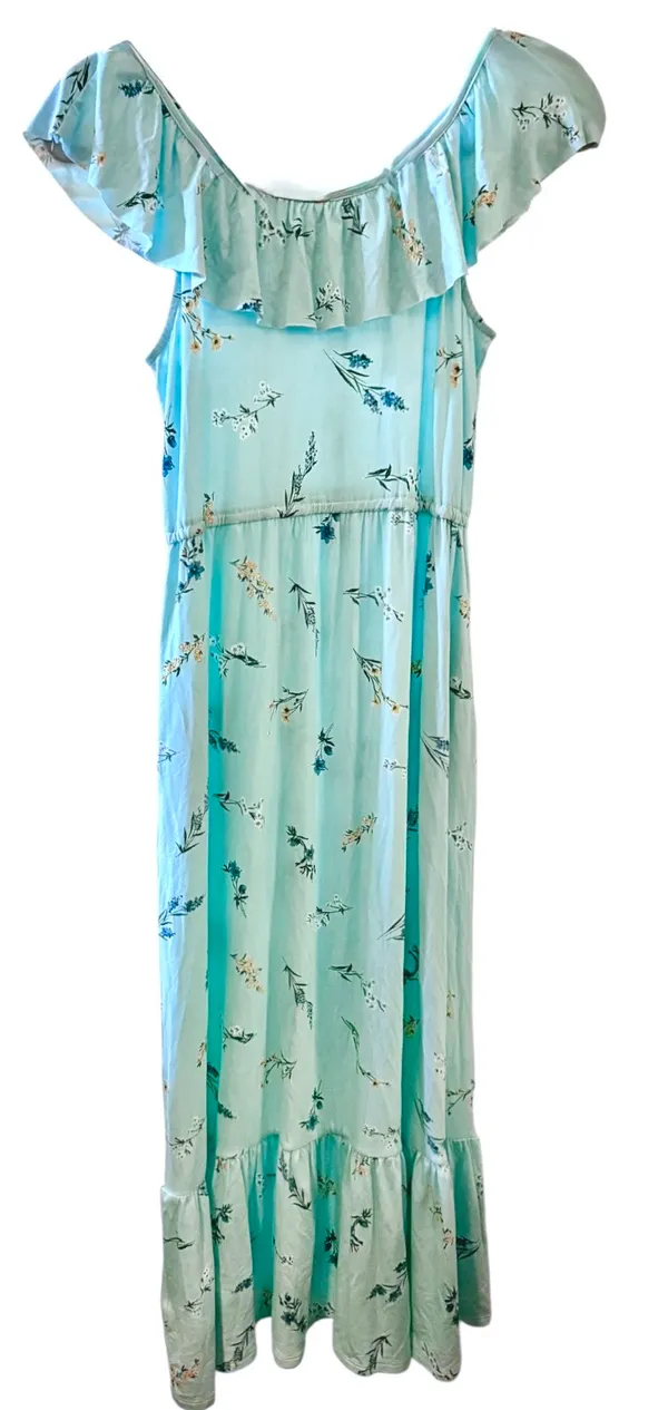 Bailey Lane Girls Floral Pattern Ruffle Neck Maxi Dress Size L 12-14 - Image 2