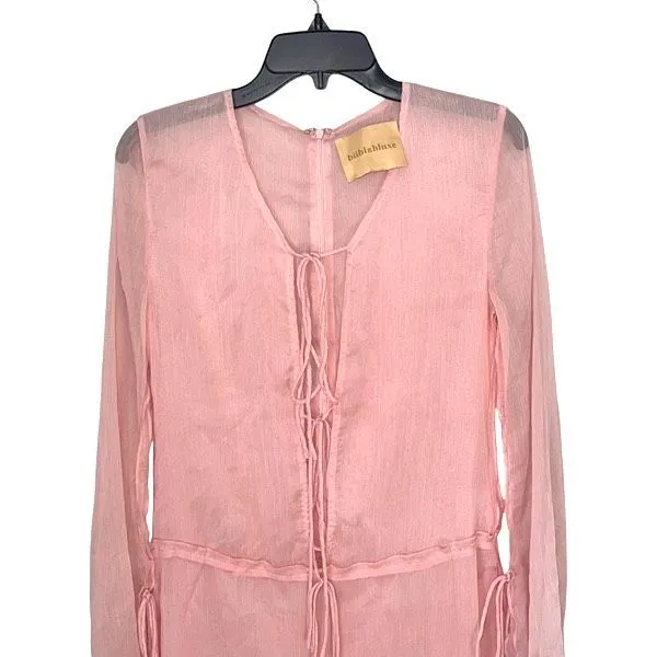 BUBISH Revolve Charlotte Sheer Maxi‎ Dress in Blush Size Medium - Image 3