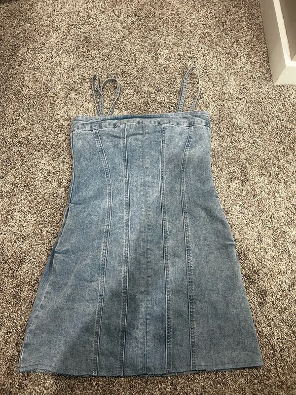 VICI Dolly denim pocketed mini dress - Image 2