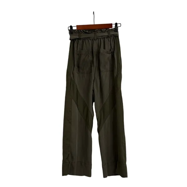 Express Olive Army Green High Rise Wide Leg Flowy Baggy Pants Size Women's XS - Image 2