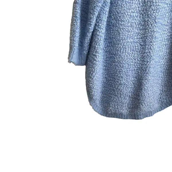 Studio JPR Sweater Women XL Blue Crew Neck 3/4 Sleeve Sherpa Fuzzy‎ Cozy Casual - Image 5