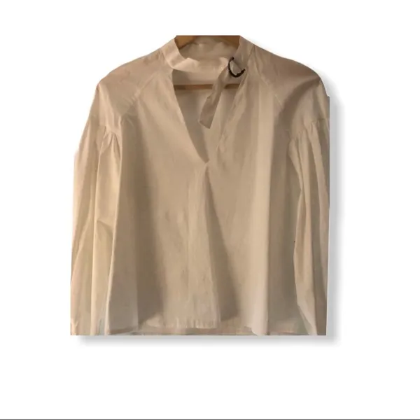 Zara Trafaluc‎ Collection White Cotton Blouse - Image 10