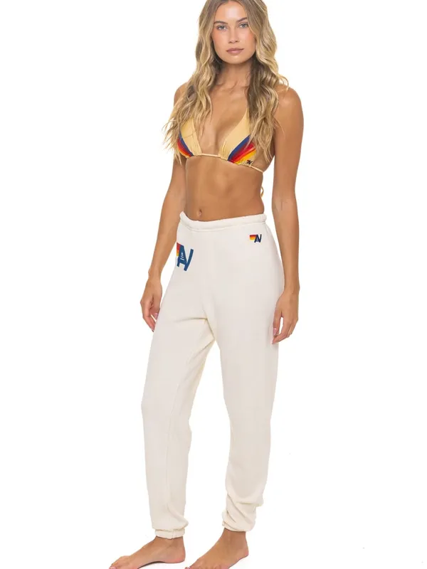 Aviator Nation Logo Sweatpants - Vintage White- Small - Image 2
