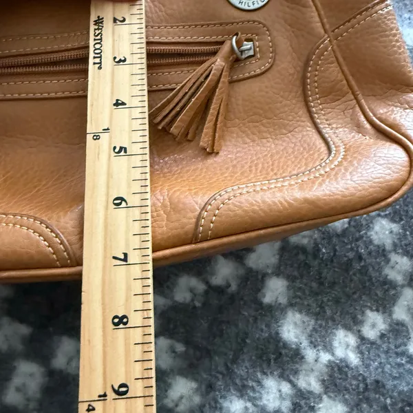 Tommy Hilfiger Y2k Tan Leather Going‎ Out Ring Shoulder Purse - Image 8