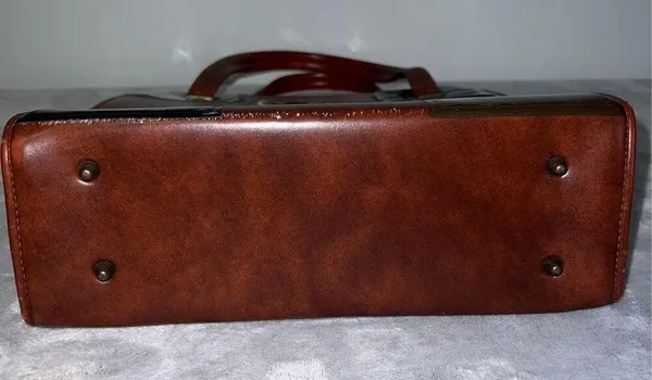 VTG Square Patchwork Carry all Tote Purse 60s 70s Authentic Vintage - Image 5