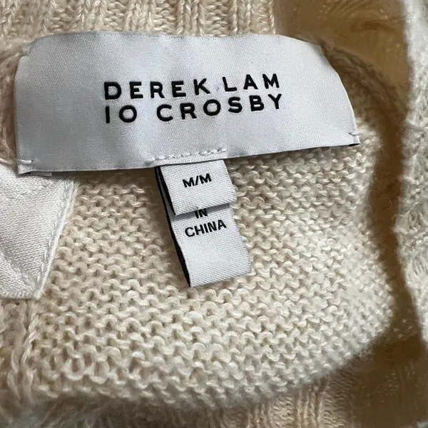Derek Lam 10 Crosby Cashmere Linen Open Back Bow Sweater Cream M - Image 7