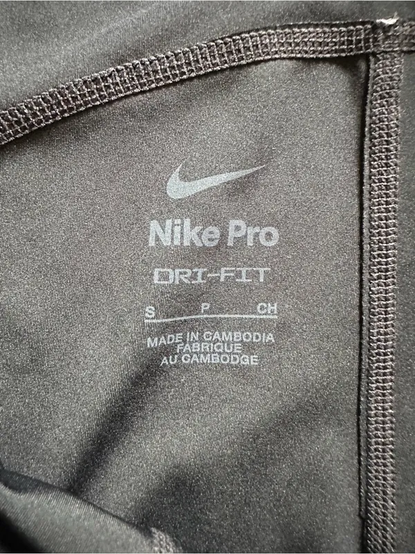 Nike Black women's Pro Compression Shorts with Gray Logo size small - Image 5