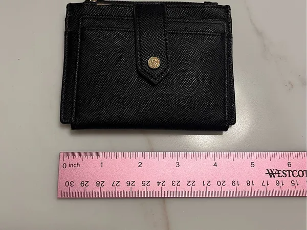 ANNE KLEIN Mini Wallet Card Id Holder Money Fold Black Leather EUC - Image 5