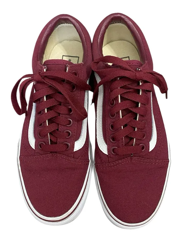 VANS Low Top Sneakers Womens Size 8 Maroon Canvas Lace Up Skater Punk NWOB - Image 2