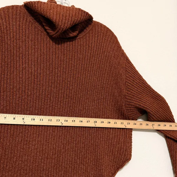Free People Beach Turtleneck Sweater Womens‎ Small Brown Rust Beachy - Image 6