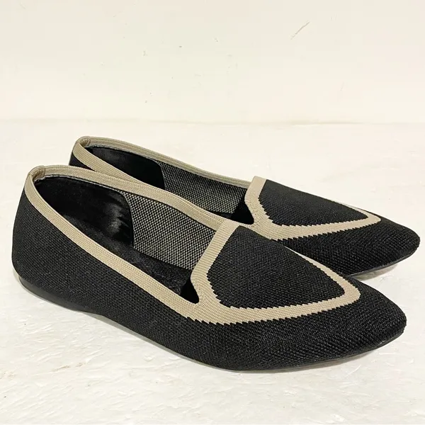 Birdies Size 6.5 The Blackbird Loafers Washable Knit Flats Jet‎ Black Women’s - Image 3