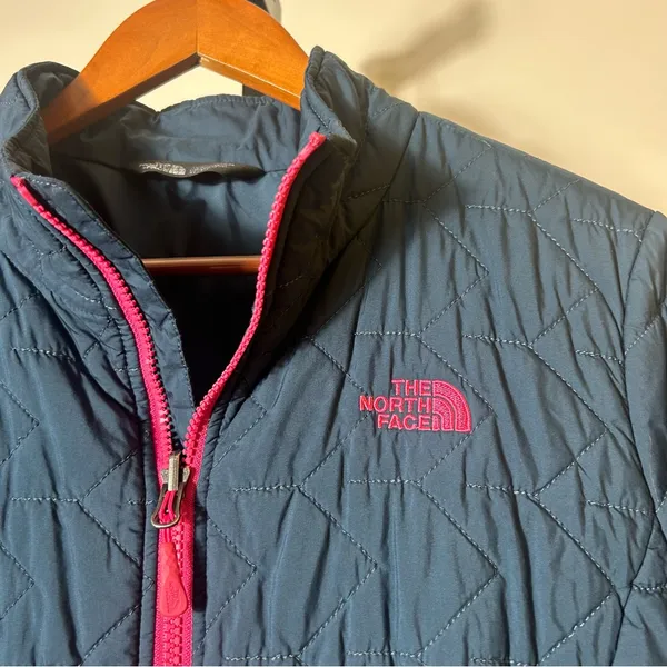 The North Face Tamburello Insulated Jacket Quilted Puffer Coat Blue Pink Size XL - Image 2