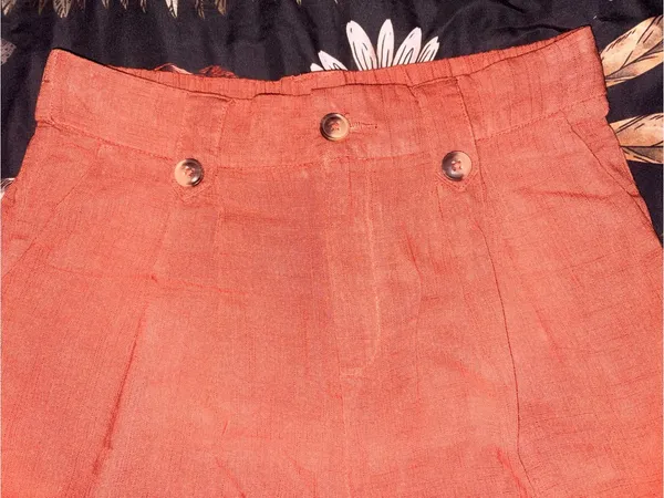 Source Unknown Chic Burnt Orange Linen Pants - Image 2