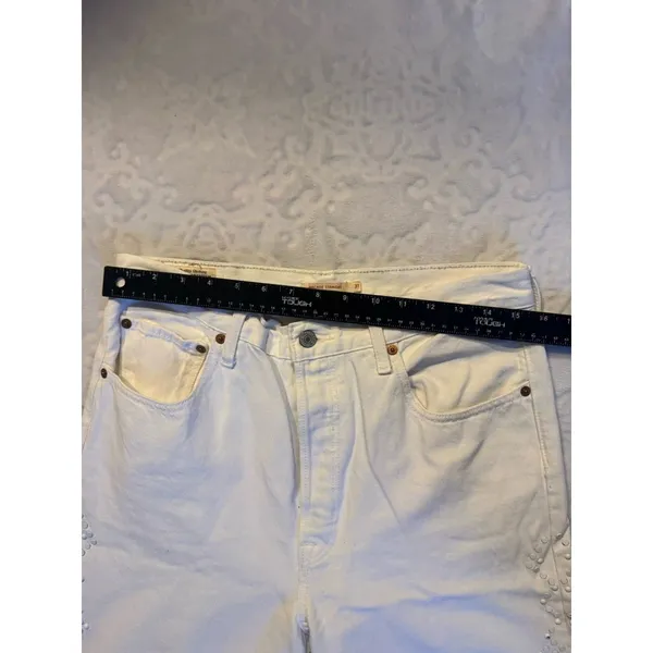 Levi's PremiumJeans Women's White RibCage Straight Jeans Size 31 - Image 9