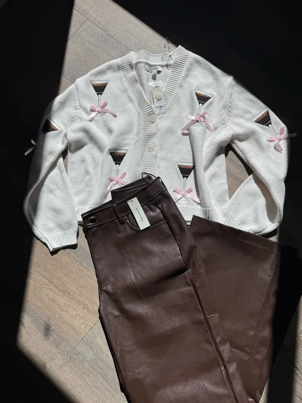 Francesca’s Brown Faux Leather Pants - Image 6