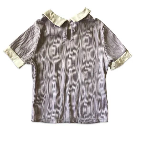 SheIn Mauve Purple Essnce Contrast Collar Keyhole Back Top - Image 9