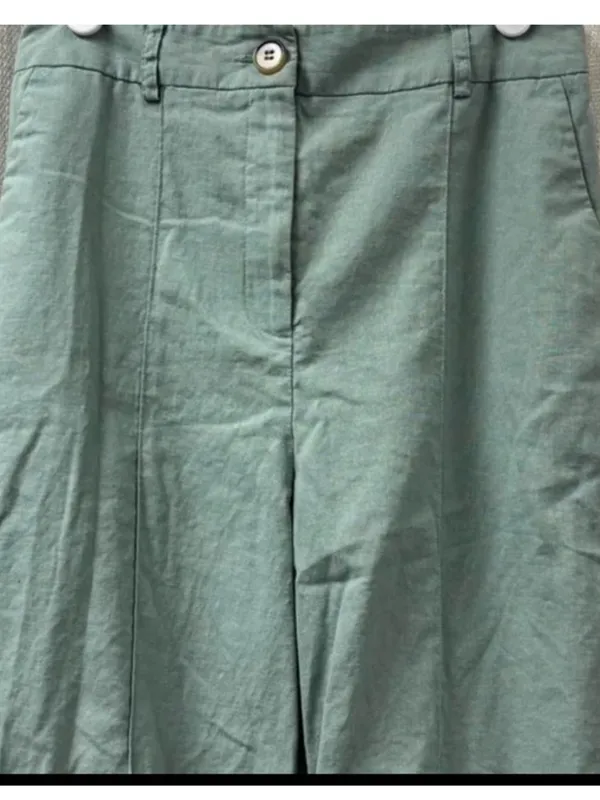 ASOS High-Rise Straight Leg Pants in Sage Green - Image 4