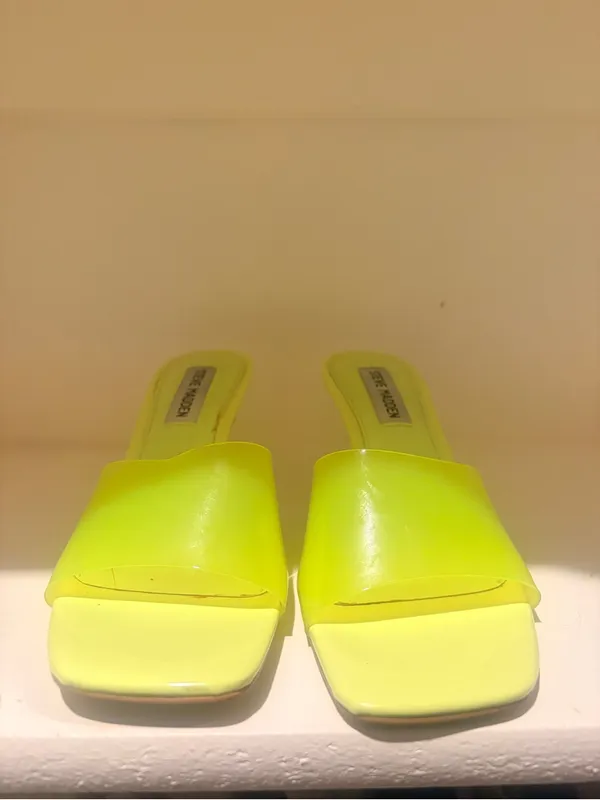 Steve Madden Neon Lime Slide Mules - Image 2