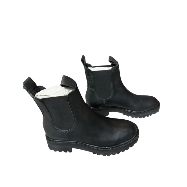 Everlane The Lug Chelsea Boot Black Leather Ankle Boots Lug Sole Size 7 - Image 6