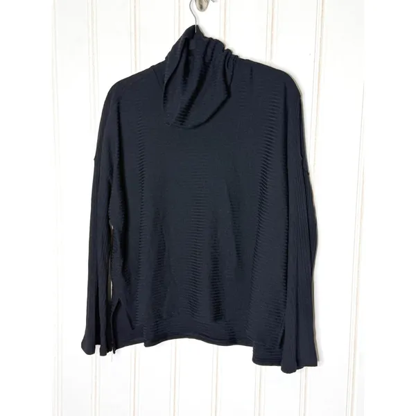 Free People Movement Black Ribbed Turtleneck Boxy Top Womens Small - Image 5